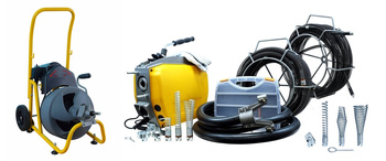 Zestaw 2 Przepychaczy G-TOOLS 200A 32mm + AG100 + Bęben 22m 5x4,5m + końcówki 22mm