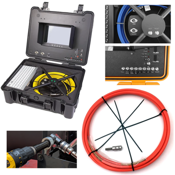 Zestaw: Kamera inspekcyjna, Endoskop GTools GT-Cam 23 R AHD + przepychacz wysokoobrotowy cordFLEX® 8-10