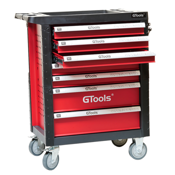 Wózek narzędziowy z wyposażeniem "A" GTOOLS GT-001-A CZERWONY