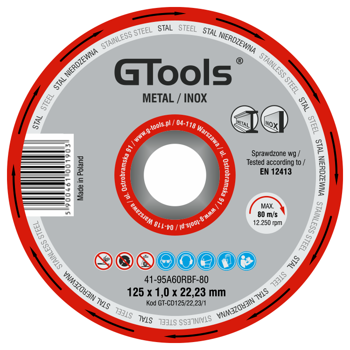 Tarcza do metalu / Inox 125 x 1,0mm GTools GT-CD125