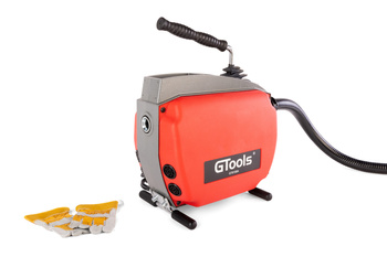 Przepychacz do rur kanalizacji  G-TOOLS 150A Napęd + Wąż + Rękawice